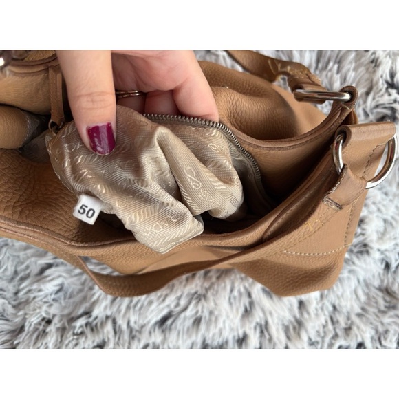 Prada 100% Authentic Light Brown Leather Shoulder Bag - Picture 4 of 12